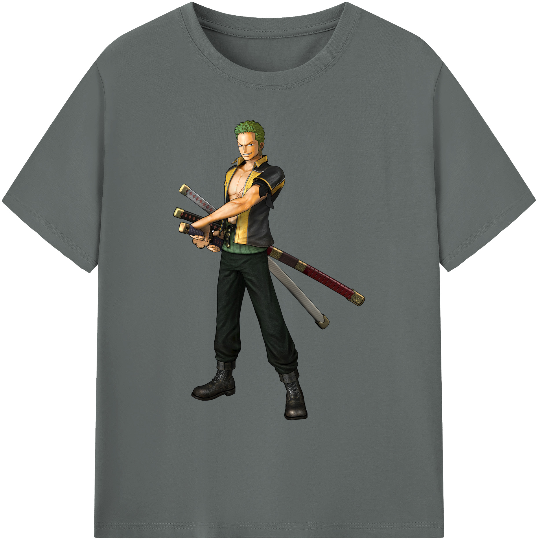 ワンピース ロロノア・ゾロ ONE PIECE Roronoa Zoro 綿100％ メンズ半袖Tシャツ｜肌触りやわらか＆通気性